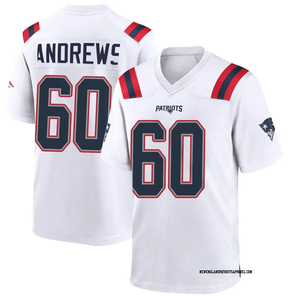 Game White Men s David Andrews New England Patriots Jersey Patriots Store