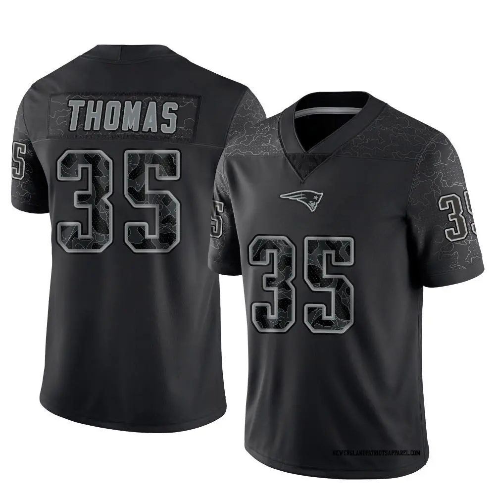 Limited Black Youth A.J. Thomas New England Patriots Reflective Jersey Patriots Store